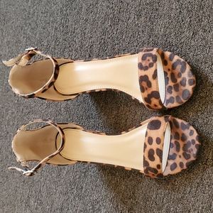 Leopard Suede Chunky Heels